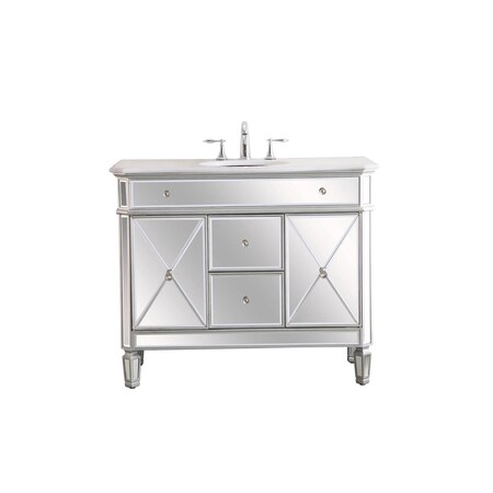 Elegant Decor 42 In. Single Bathroom Vanity Set In Antique Silver VF11042SL